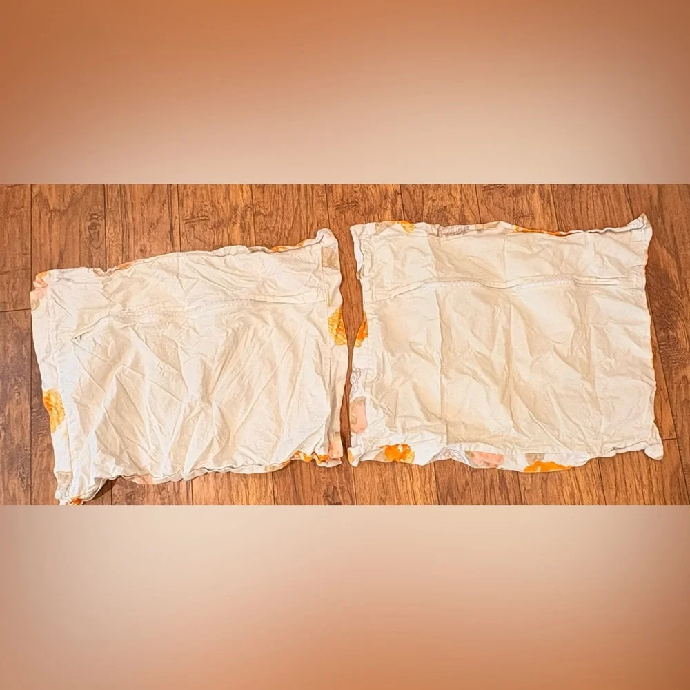 Vintage Marcielo Floral Quilt Set White Orange Full/Queen + 2 Shams